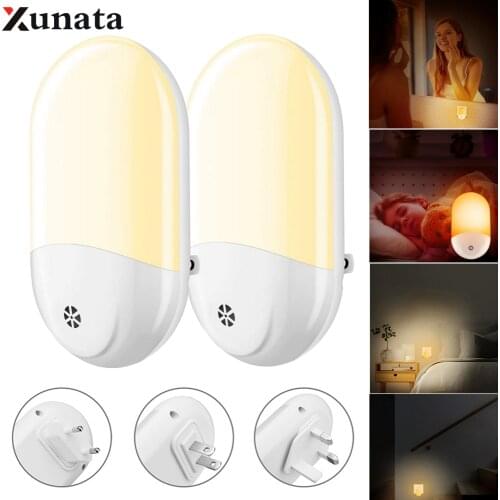 1PC Warm White Smart Light Control Night Light AC100-240V Socket Home Night Lamp for home Living room bathroom US UK EU Plug