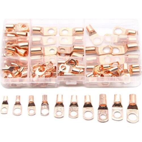 100PCS Assortment Electrical Wire Soldered Terminals SC Tinned Copper Lug Ring Wire Crimp Connectors Kit