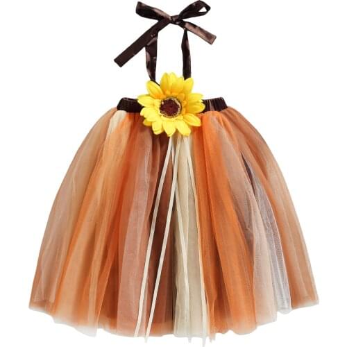 2021 0-4Y Princess Kids Baby Girl Long Dress Cute Sunflower Sleeveless Halter Striped Tulle Tutu Dress For Party Holiday
