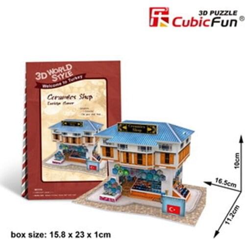 T54 3D Puzzle Turkish ceramic shop DIY Creative gift Educational toys World style tour construction paper model