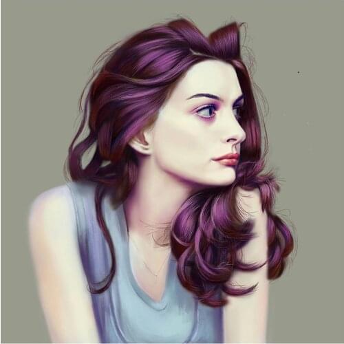 5D DIY Full Round Diamond Painting Movie Star Anne Hathaway 3D Embroidery Cross Stitch Rhinestone Mosaic Home Decor Art YC449