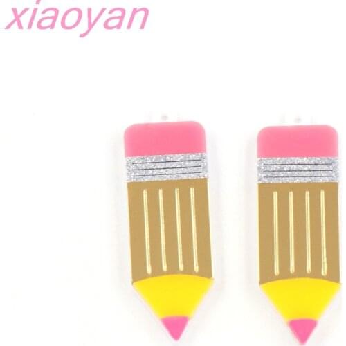 1pair) CH1107 Acrylic Pencil For Earrings, Laser Cut Acrylic,Teacher Gift, Plastic Jewelry Party DIY Favor
