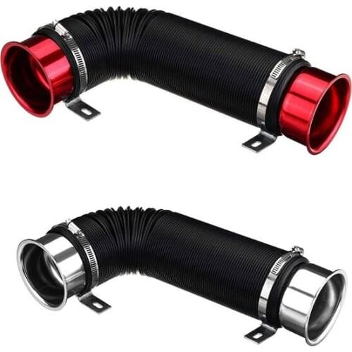 76mm 1M Car Air Filter Intake Cold Pipe Flexible Duct Feed Hose Kit with Tuyere Inlet Clamp Tube Hose Air Intake Pipe