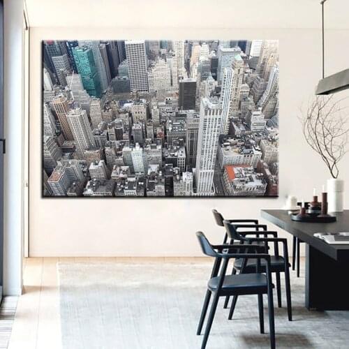 Large size Printing Oil Painting new york buildings top Wall painting Decor Wall Art Picture For Living Room painting No Frame