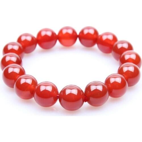 New Lucky 6-12mm Natural Red Agates Bracelet Charm Carnelian Stone Beads Men Strand Buddha Bracelets for Women Pulseira Jewelry