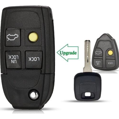 Bilchave 4 Buttons Modified Flip Folding Remote Car Key Shell Case Fob For Volvo XC70 XC90 V50 V70 S40 V40 V90 C70 S60 S80 S70