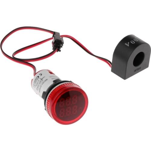 2in1 22mm AC50-500V 0-100A Amp & Voltmeter Ammeter Voltage Current Meter with CT