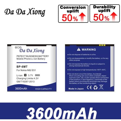 Da Da Xiong 3600mAh BP 6MT BP-6MT BP6MT Li-ion Phone Battery for Nokia N81 N82 6720 E51 E51i
