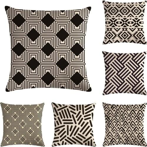 45*45cm decorative cushion covers Black Geometry Pattern Throw pillow case Cushion Case Sofa Car Home Decor B166
