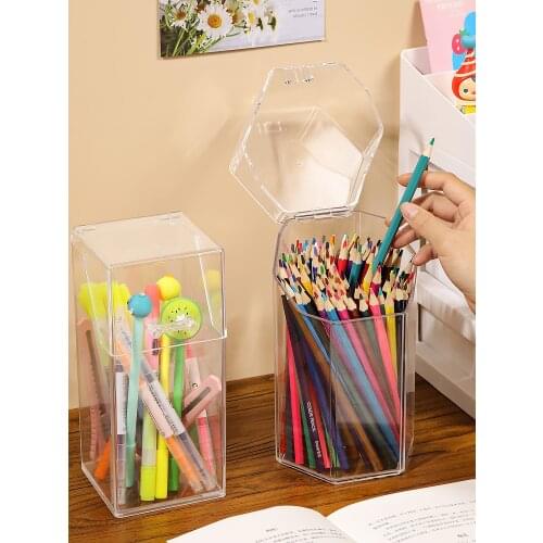 Pen holder Creative Student Stationery Desktop Multifunction Sundries Storage box Pen Container Brush Pot office supplies