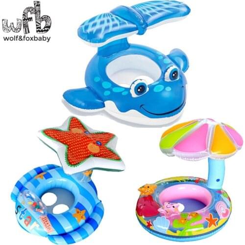 104*84cm Max Capability 20KG Children kids Swim Ring Baby Sitting Circle Life Floating cartoon blue whale summer