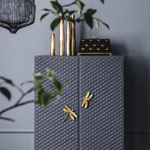 Dragonfly Brass Furniture Handle Hardware Kitchen Handle Drawer Cupboard Pulls Handles Door Wardrobe Handles