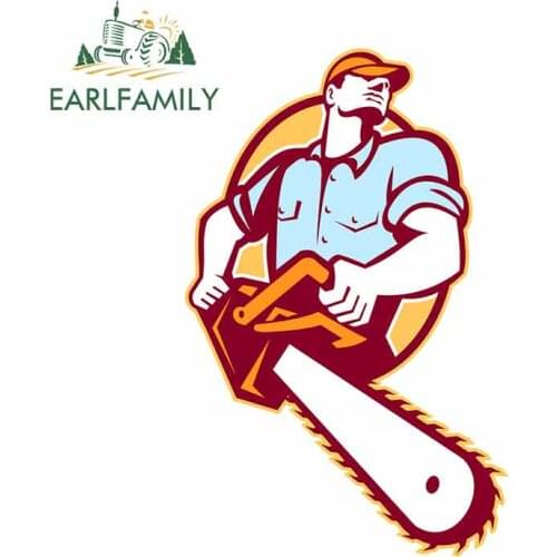 EARLFAMILY 13cm x 8.2cm for Lumberjack Tree Surgeon Arborist Chainsaw Graffiti Sticker Personality Creative Car Stickers Decal
