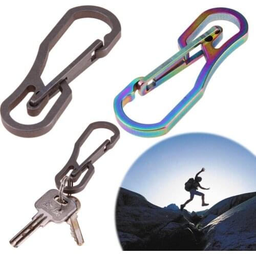 EDC Titanium Alloy Hooks Mechanic The Key Ring Elastic Ring Fast Hanging Outdoor Multi - Functional Mountaineering Buckle