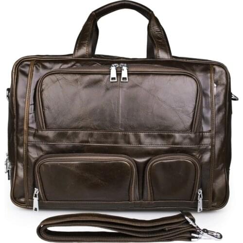 European And American Business Leather Mens Bag 730-40 Large Handbag 17 Inch Computer Briefcase Laptop Document Case