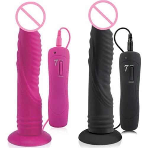 7 Speeds Realistic Big Dildo Vibrator for Women Silicone Strap on Dildo Suction Cup Anal Vibrator Butt Plug Sex Toys