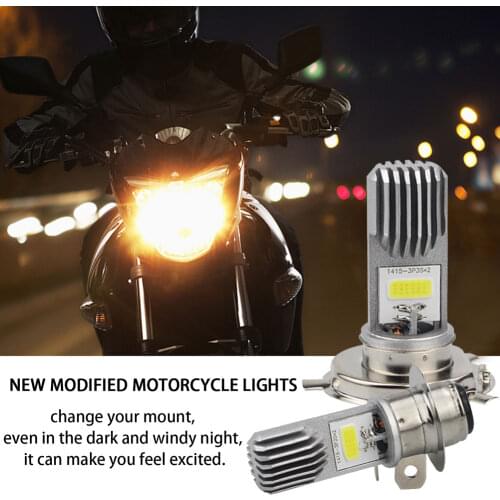 H4 P15D LED Motorcycle Headlight COB Chip Universal Motorbike Head Lamp Bulb Moto DRL Lights Hi Lo Lamp Super Bright Lightings