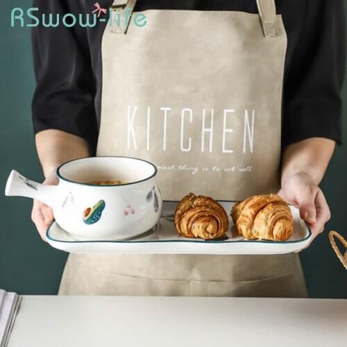 Ceramic Tableware for One Person Breakfast Set Household Childrens Breakfast Plates Ceramic Plate Bread Plates Dessert Plate