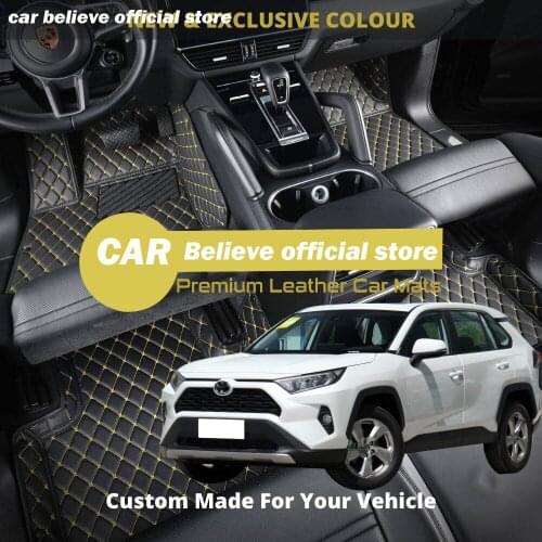 High quality Leather Car Floor mats for Toyota Rav4 XA50 50 2019 2020 Carpets Rugs Pads Accessories