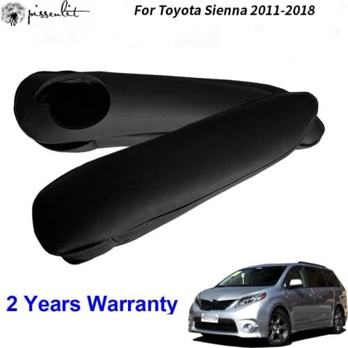 2 Pcs Leather Synthetic Front Seat Armrest Cover Skin For Toyota Sienna 2011 2012 2013 2014 2015 2016 2017 2018 Black Grey