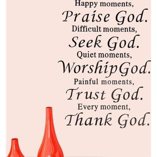 Creative Art Word Wall Stickers English Proverbs Praise God Bedroom Living Room Decoration Home Decor Decals Stickers Wallpaper