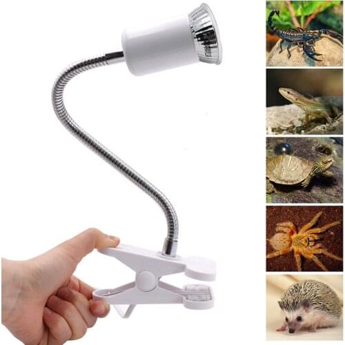 1set Reptile Aquarium Heat Lamp with Clips Pet UVB Heating Light with Adjustable Holder Clamp for Reptile Lizard Turtle Snake