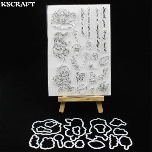 KSCRAFT Little Fairy Transparent Clear Silicone Stamp Cutting Dies Set for DIY scrapbooking/photo album Decorative 236