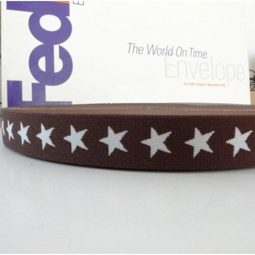 27 Yards 3/4'' 20mm BROWN COLOR Star Print Jacquard Underwear Elastic Bands