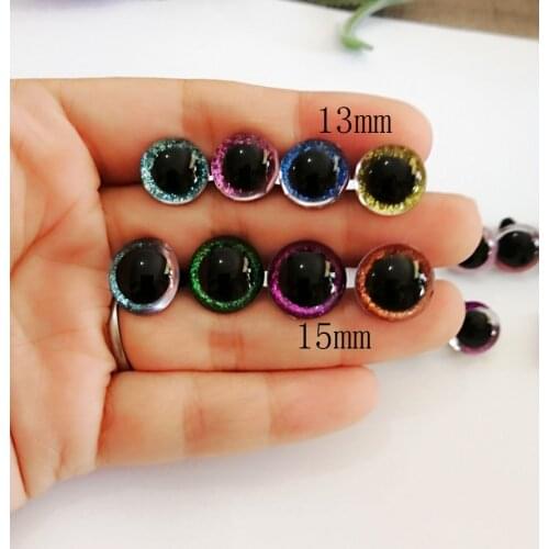New 13mm-28mm clear round shape toy eyes&glitter Non-woven fabric & hard washer--color&size option-sp-20pcs/lot