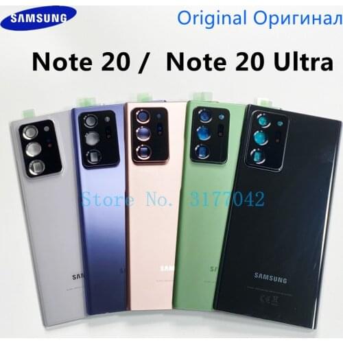 Original Back Cover Housing Rear Plane Glass Case Plastic Battery Door For Samsung Galaxy Note 20 Ultra N9860 NOTE20 N980 Parts