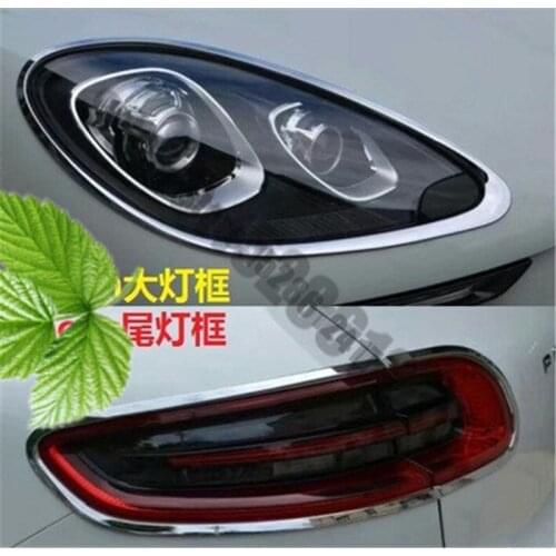 For Porsche Macan ABS Front +Rear Fog headlight Lamp Cover light Lamp Cover Trim Door Window Trims window trim Car Styling