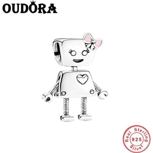 Bella Bot Charm Fit Original Pandora Bracelet Charms 925 Sterling Silver Charm Pendant Bead Jewelry Berloque Gift