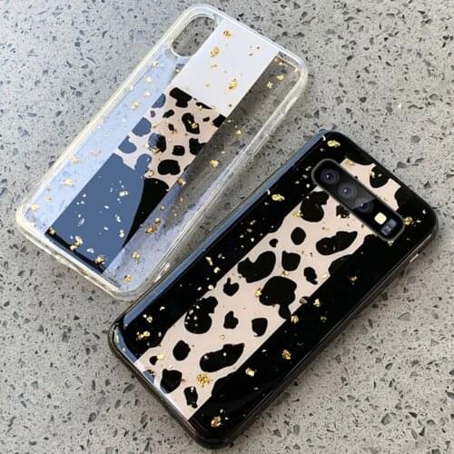 Simple leopard Case For Samsung Galaxy S10 S9 S8 Plus S10e Transparent Cover For Samsung S7 Edge Note 8 9 10 J3 J7 J2 Pro 2018