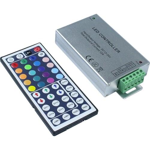 LEEDSUN 12V-24V DC 12A 144W 44Key LED IR Remote Controller for RGB LED Strip 5050 3528 free shipping