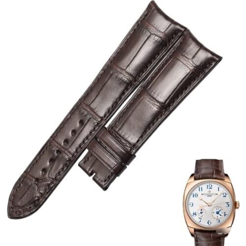 WENTULA Watchbands for HARMONY 5005S 7810S Alligator Skin /Crocodile Grain Leather Strap Watch Band