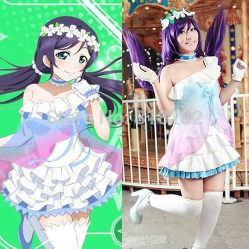 Love Live Yume no Tobira Dreams Gate Nozomi Tojo Chiffon Tee Dress Uniform Outfit Anime Cosplay Costumes