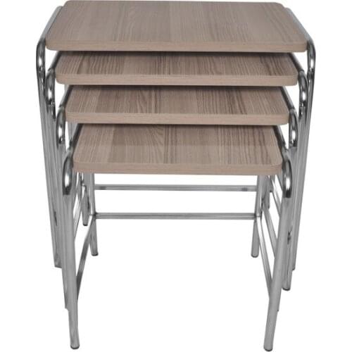 Modern New Star Metal Pedestal Zigon coffee table With Nickel Plating Finish 4'lü Zigon coffee table coffee table table basse