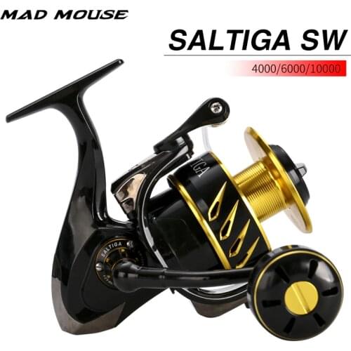 MADMOUSE SALTIGA SW Spinning Fishing Reel SW4000XG SW6000HG SW10000HG Saltwater Reel 11+1BB 35kg Drag Power Spinning Reel Wheels