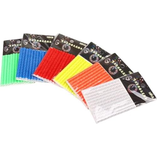 12PCS Bicycle Light Bicycle Reflective Stickers Wheel Spokes Tubes Strip Safety Warning Light Reflector Cycling
