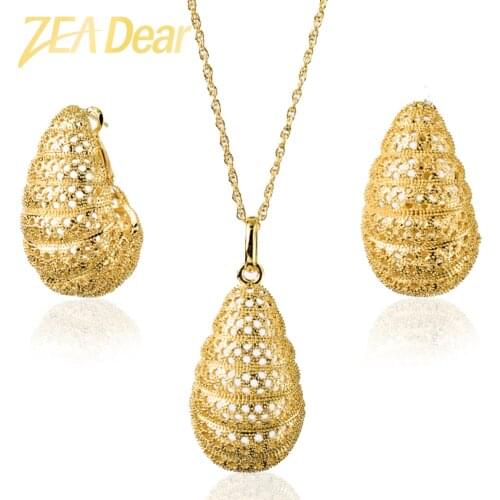 ZEADear Jewelry Fashion Copper African Sets For Women New Design Earrings Pendant High Quality Geometric Wedding Party Gifts
