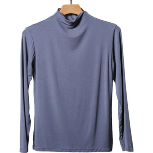 Half high collar Shirt Female Long sleeve t-shirt top