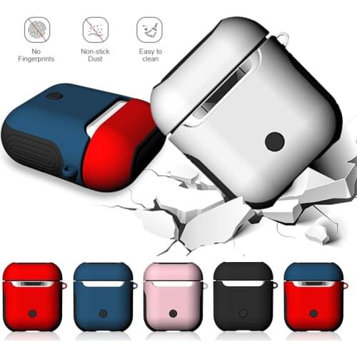 2 in1 TPU + PC Earphone Case For Apple AirPods Wireless Earphone Charging Cover for AirPods Protective Accessories