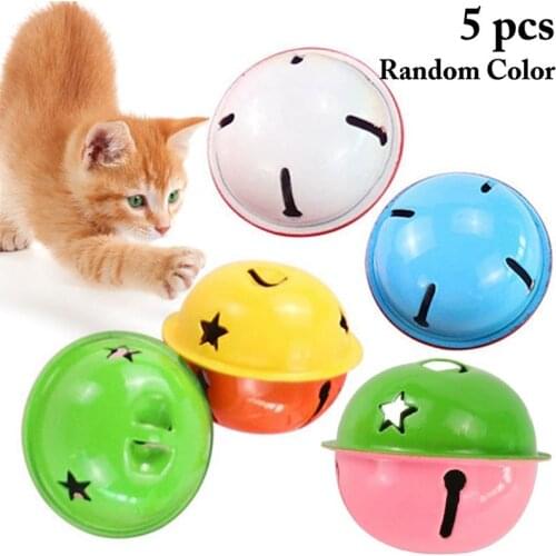 2020 New 5PCS 2.17in Kitten Bell Toys Cute Cat Toy with bell Gatos Jingle Bell Pet supplies For DIY Decoration игрушки для кошек