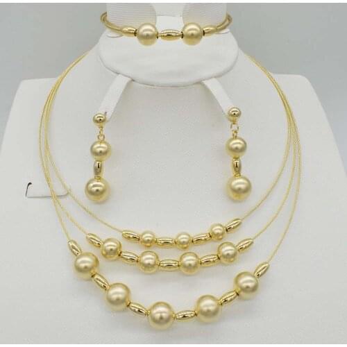 2020 Top quality African bead jewelry set for women party accessories huge vintage fashion indian Dubai jewelry set Gift