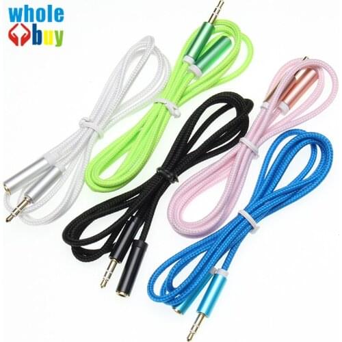 3.5mm braid frosted AUX Cables Headphone Extension cable Jack Male to Female for Computer Extender cord Audio cables 500pcs/lot