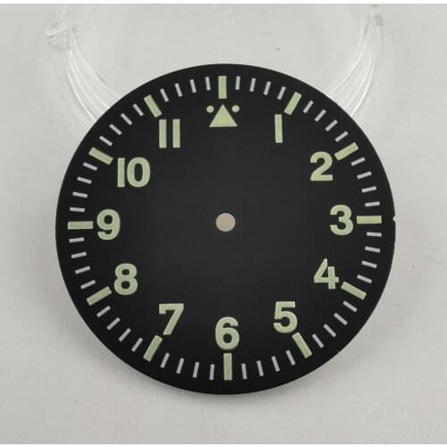 35.5mm black sterial dial luminous Watch Dial fit for Miyota 8215 821A Mingzhu 2813 Automatic movement-BP13