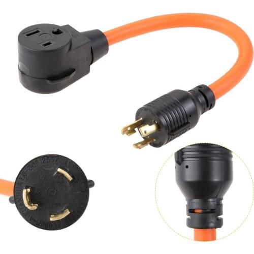 L6-30P 30Amp Lock in Generator to 6-50R 50Amp 6-50R Welder Adapter STW 10-AWG L6-30 3-Prong to 6-50R Female 1.5FT