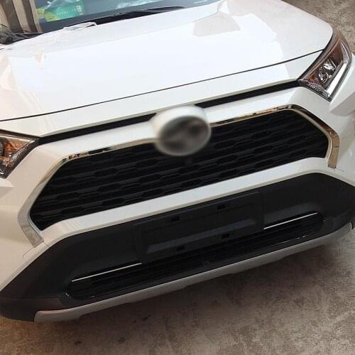 For Toyota RAV4 RAV 4 2019 2020 Accessories Front Bumper Decoration Cover Styling Grille Trim Strips Grill Cover Protector ABS