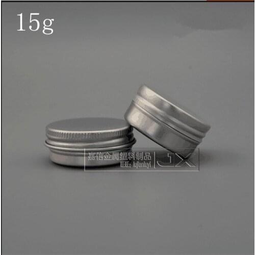 Free Shipping 15g/ml Silver Aluminum Empty Lucifugal Flat Bottle Jar Cream Eye Gel Pomade Bath Salt Empty Cosmetic Containers