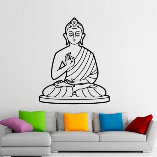 Buddhism Pattern Lotus Flower Buddha Wall Decals Vinyl Stickers Home Decor Removable Wall Stickers Modern